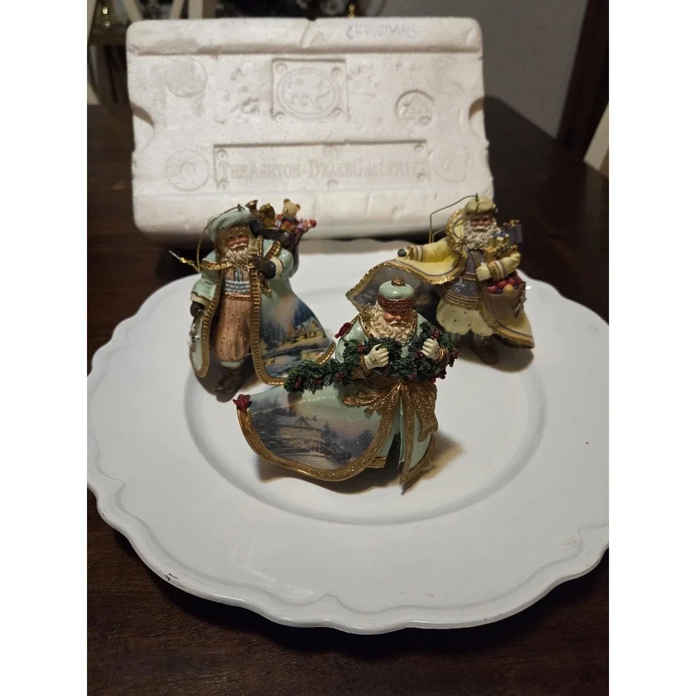 Ashton-Drake Galleries Old World Santa ornaments Thomas Kinkaid, Vintage Christ